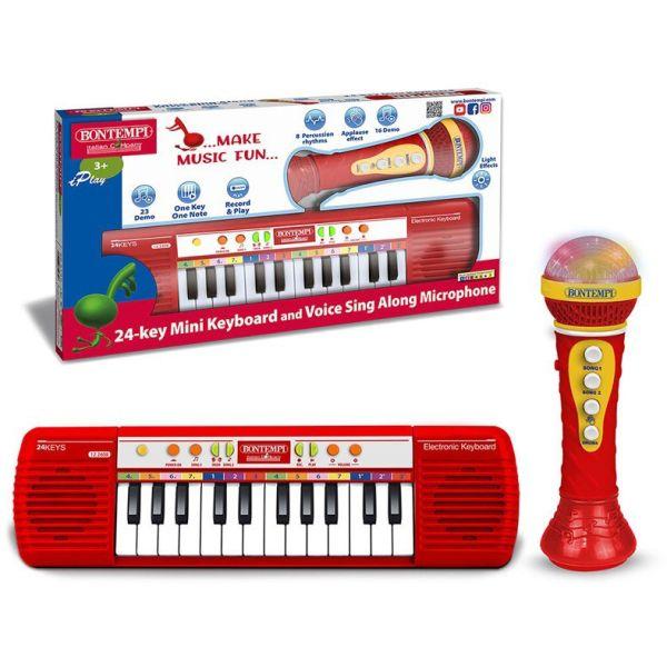 Bontempi Igračka Električna klavijatura sa mikrofonom, 24 tipke