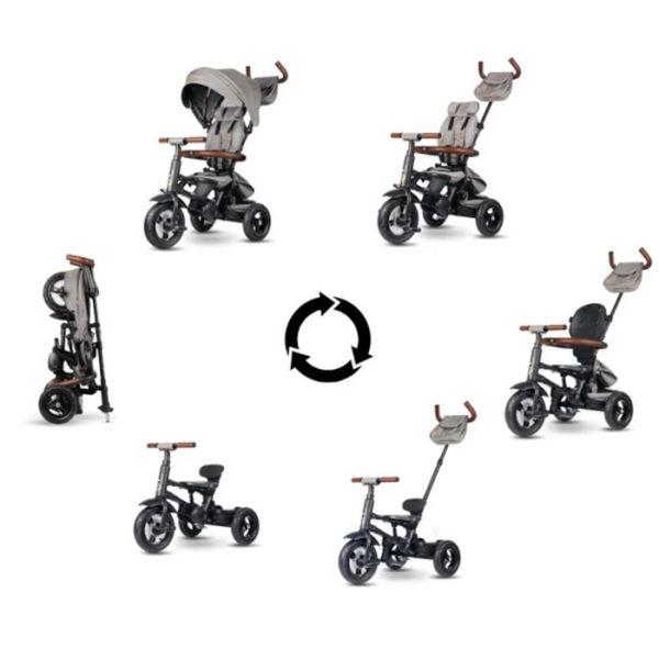 QPlay Tricikl za djecu Rito Deluxe S380-17, Sivi
