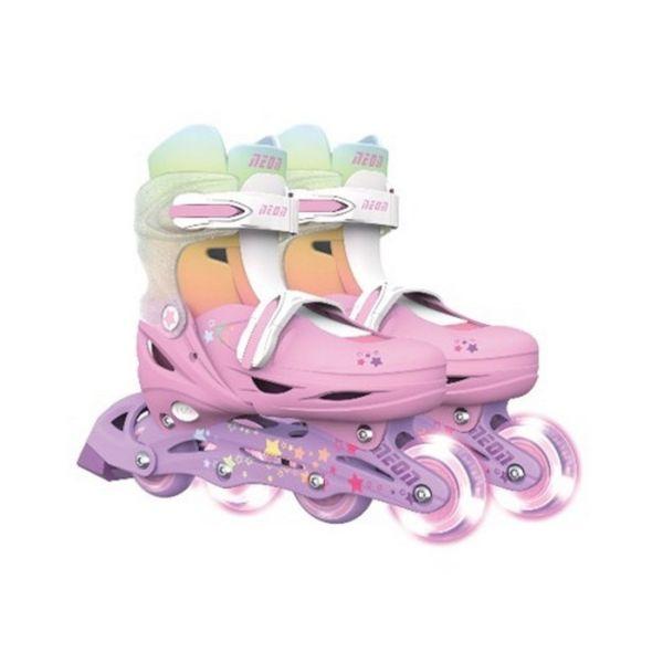 Neon Roleri za djecu Inline, Roze