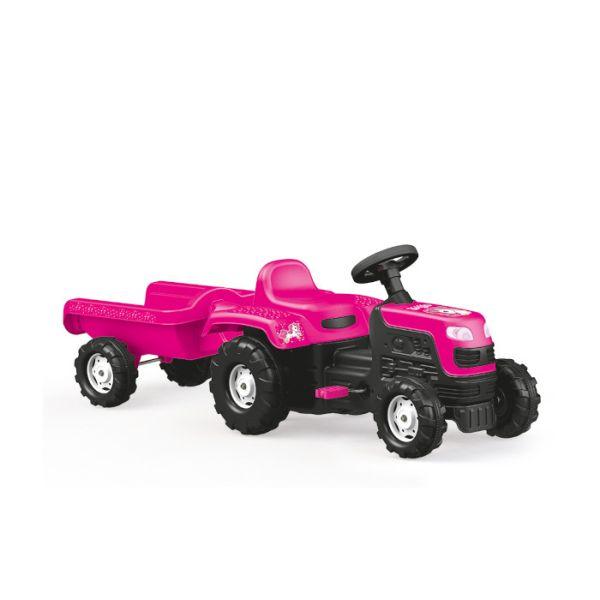 Dječiji Traktor na pedale sa prikolicom, Roze