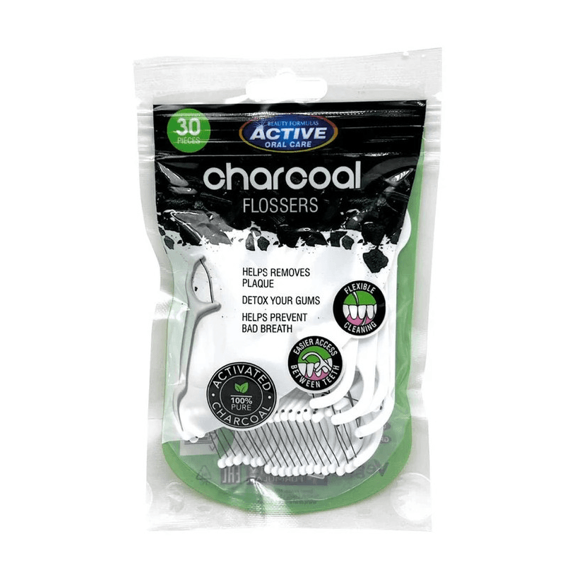 Beauty Formulas ORALCARE CHARCOAL Konac za zube sa aktivnim ugljem  30kom