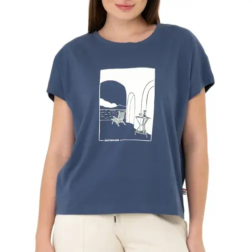 Ženska majica s natpisom Djed Mraz, plava, s motivom Eastbound