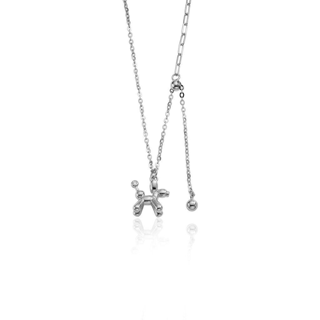 Srebrna ženska ogrlica Artful Poodle