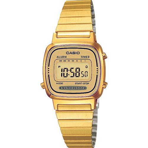 Casio Unisex sat Vintage LA670WEGA-9EF, Zlatne boje