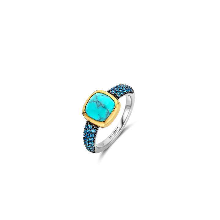 Ti Sento Srebrni ženski prsten 12331TQ, Plavi