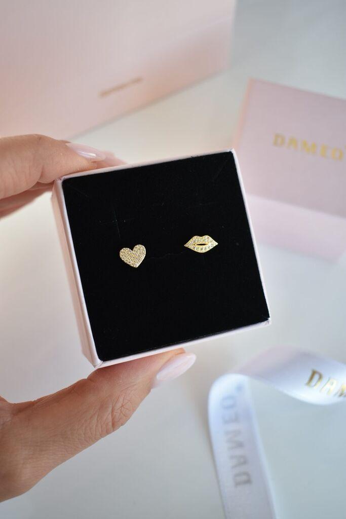 Ženske minđuše Heart, Zlatne boje