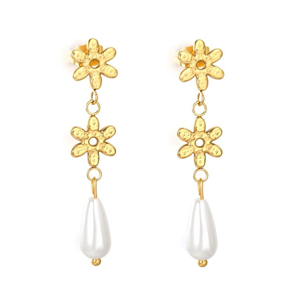 Ženske minđuše od nerđajućeg čelika Alkima 596, Zlatne boje