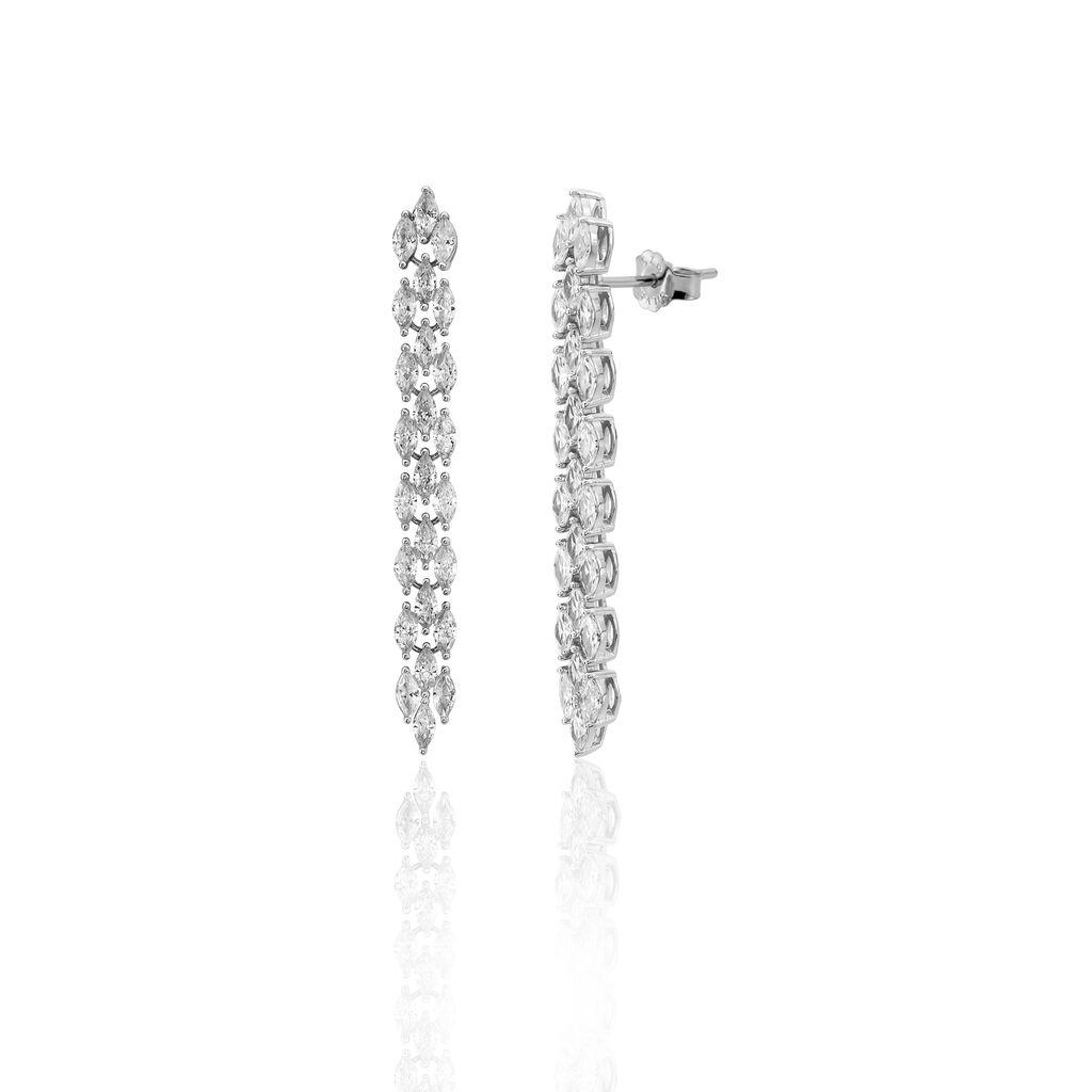 Srebrne ženske minđuše Crystal Waterfal