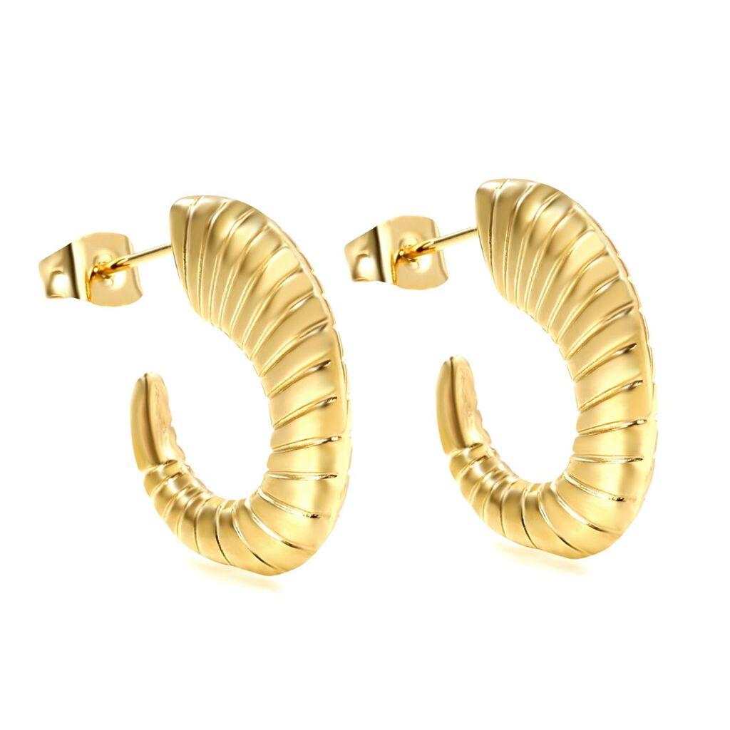 Ženske minđuše od nerđajućeg čelika Alkima 656, Zlatne boje