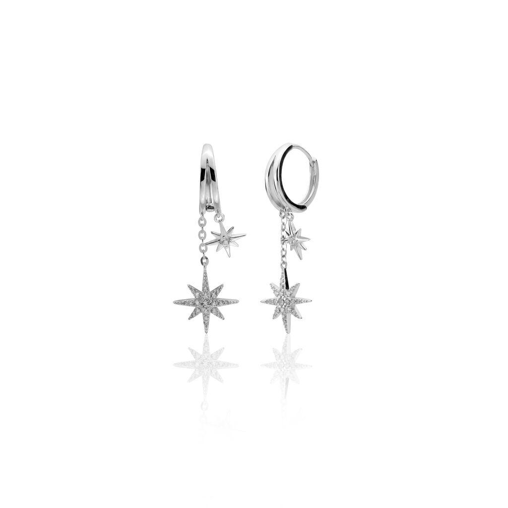 Srebrne ženske minđuše North Star