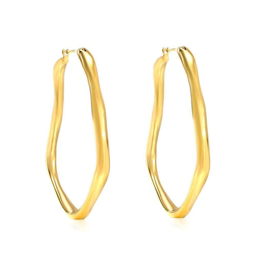 Ženske minđuše od nerđajućeg čelika Alkima 655, Zlatne boje