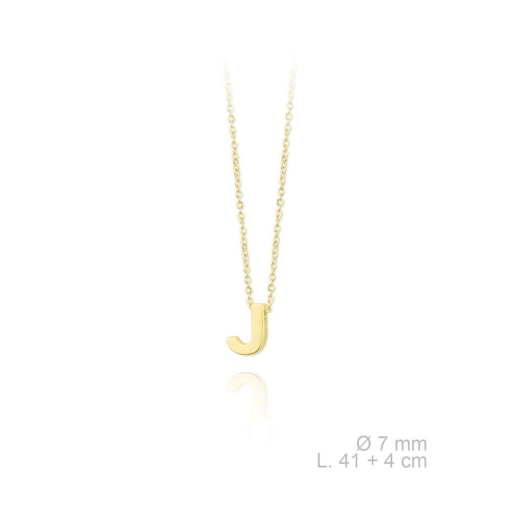 Ženska ogrlica Tiny Letter J 177037C, Zlatne boje