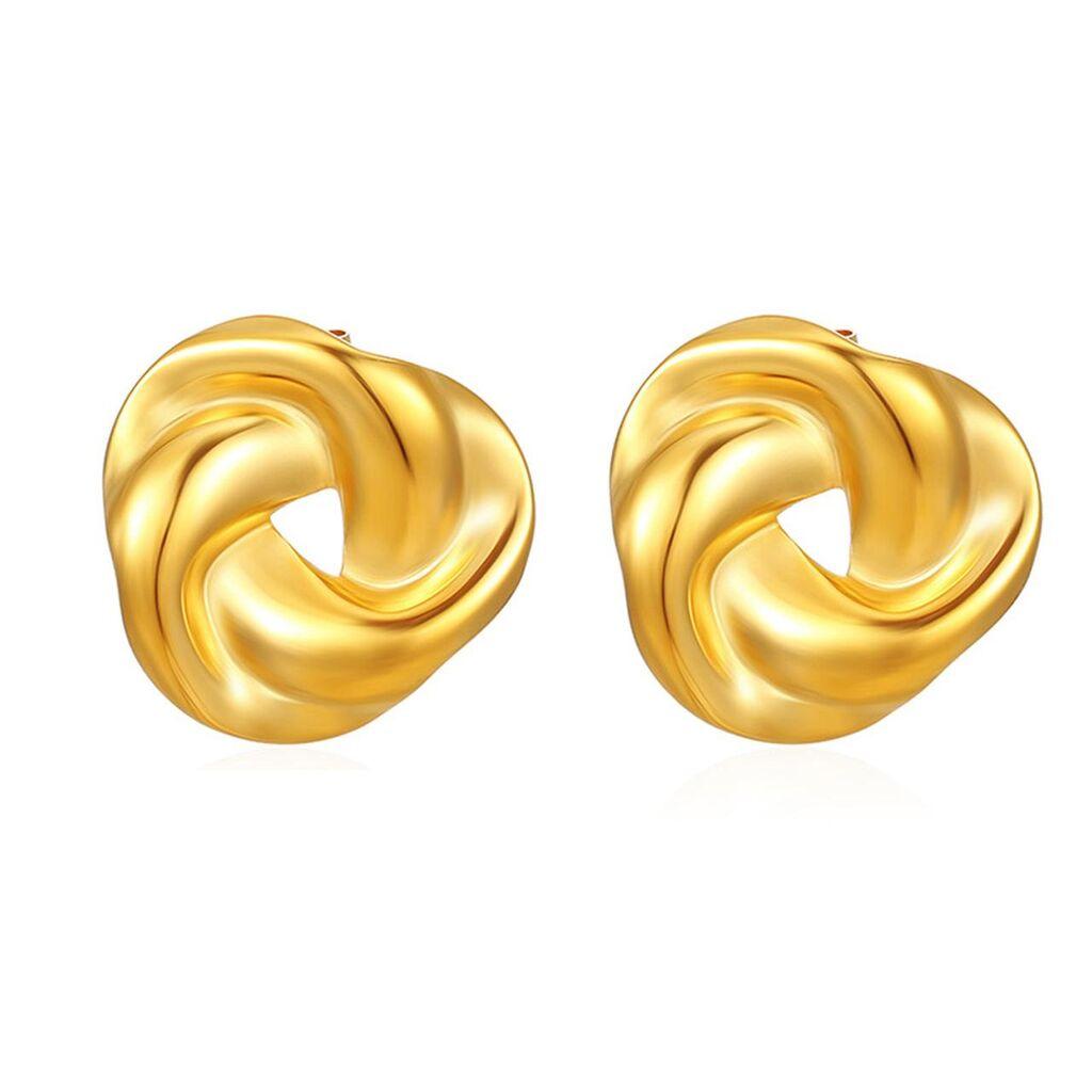 Ženske minđuše od nerđajućeg čelika Alkima 621, Zlatne boje