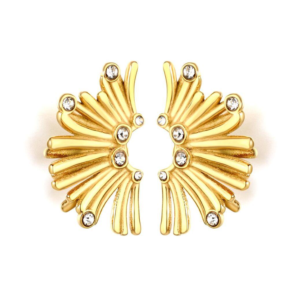 Ženske minđuše od nerđajućeg čelika Alkima 595, Zlatne boje