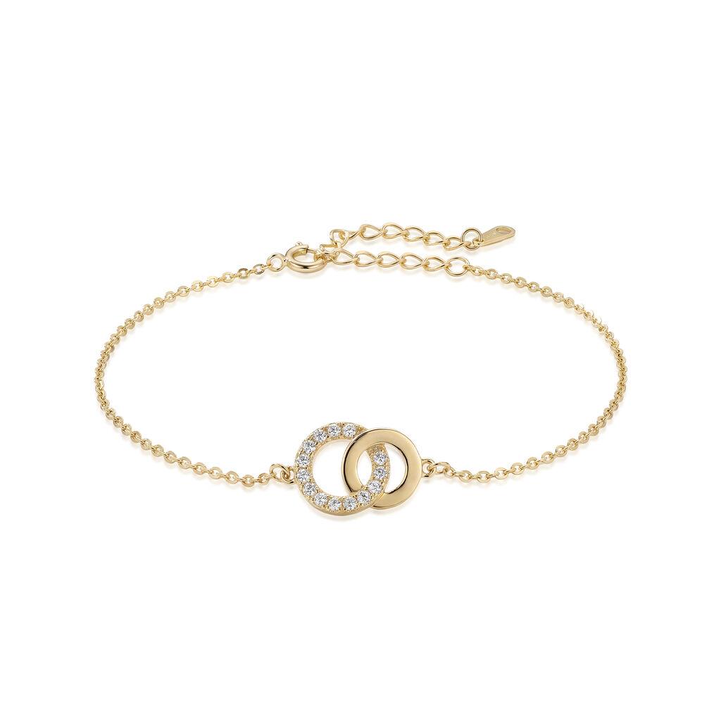 Srebrna ženska narukvica Eternal Bond, Zlatne boje