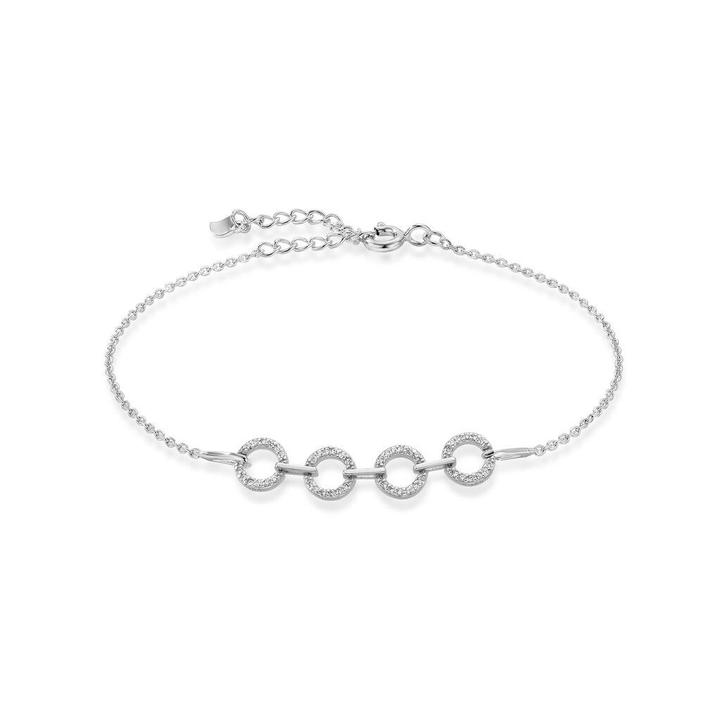 Srebrna ženska narukvica Crystal Circle
