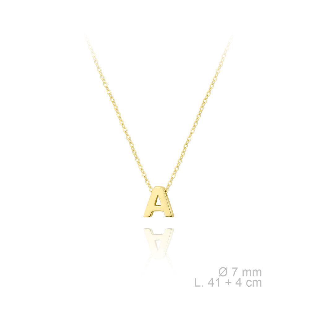 Ženska ogrlica Tiny Letter A 177028C, Zlatne boje