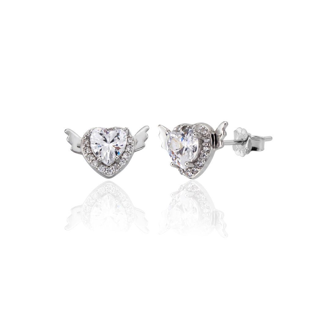 Srebrne ženske minđuše Angel Wings