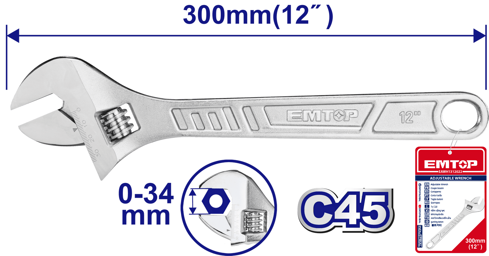 Emtop Francuski Kljuc 300Mm Eawh131222