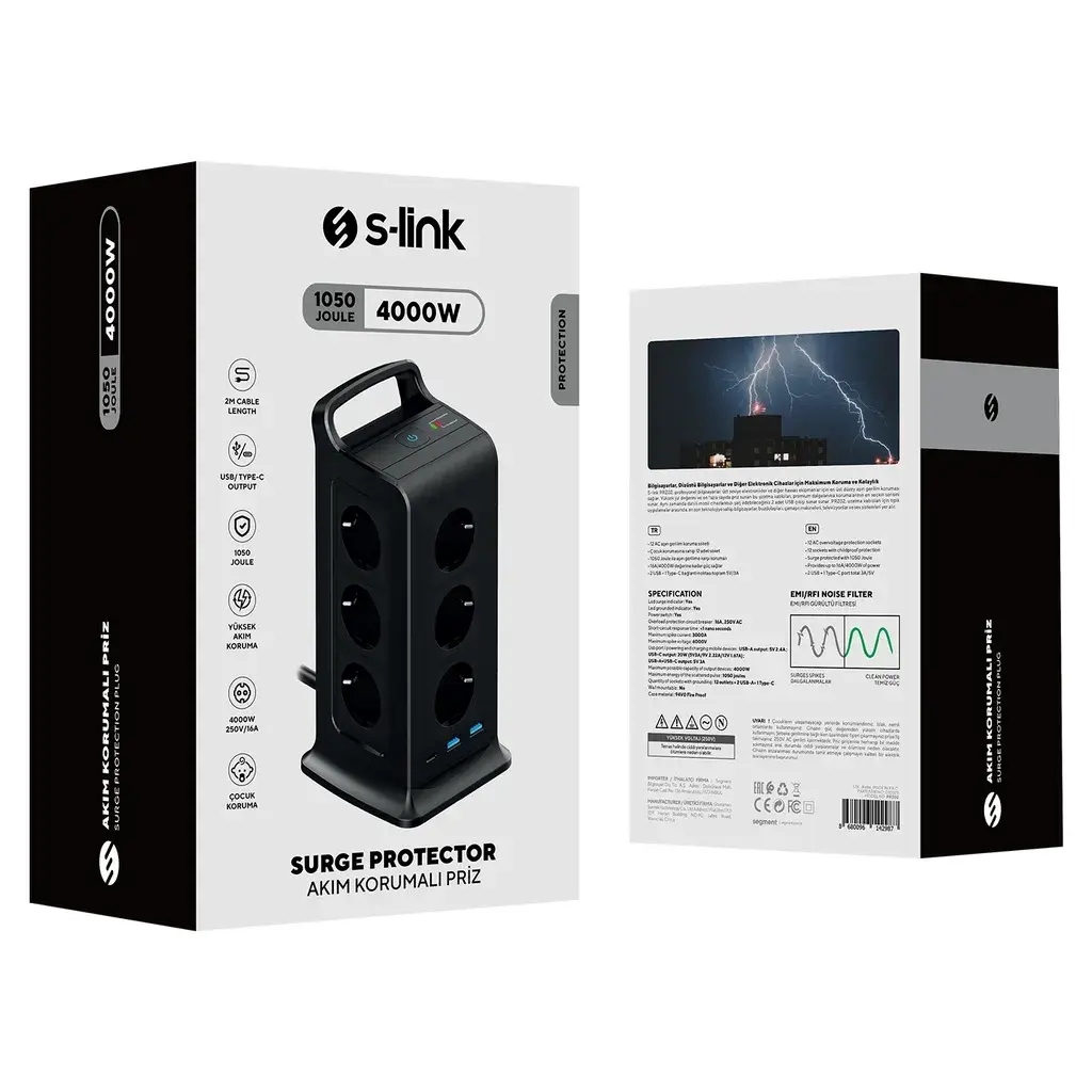 S-link Produžni kabl PRZ02 Voltbar, 2 m, Crni