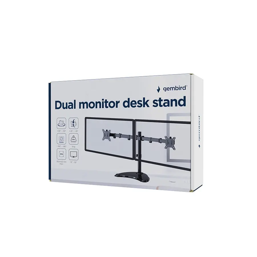 Gembird Držač za dva monitora MS-D2ST-02, Crni