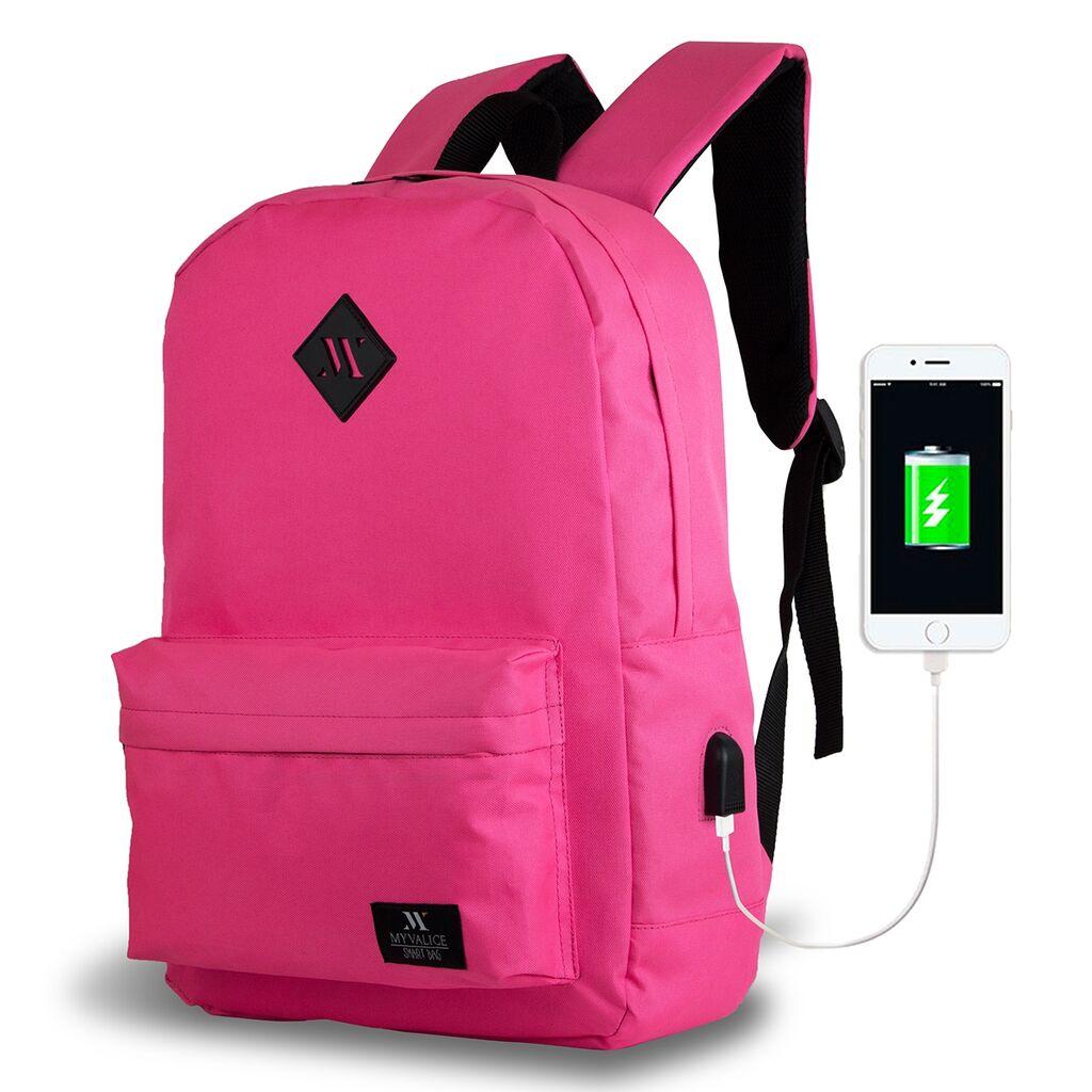 MyValice ruksak za laptop 8718, roze boje