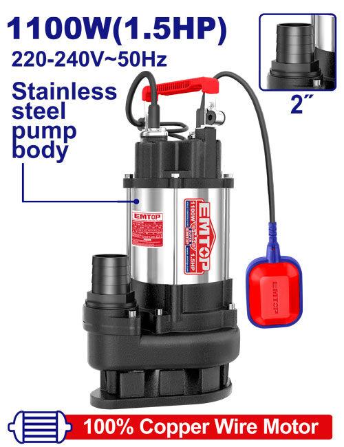 Emtop Potapajuća pumpa za prljavu vodu  S16672 1100W