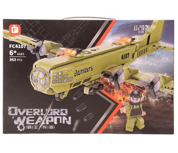 Igračka za dječake Avion bombarder, 363 djelova, Zeleni