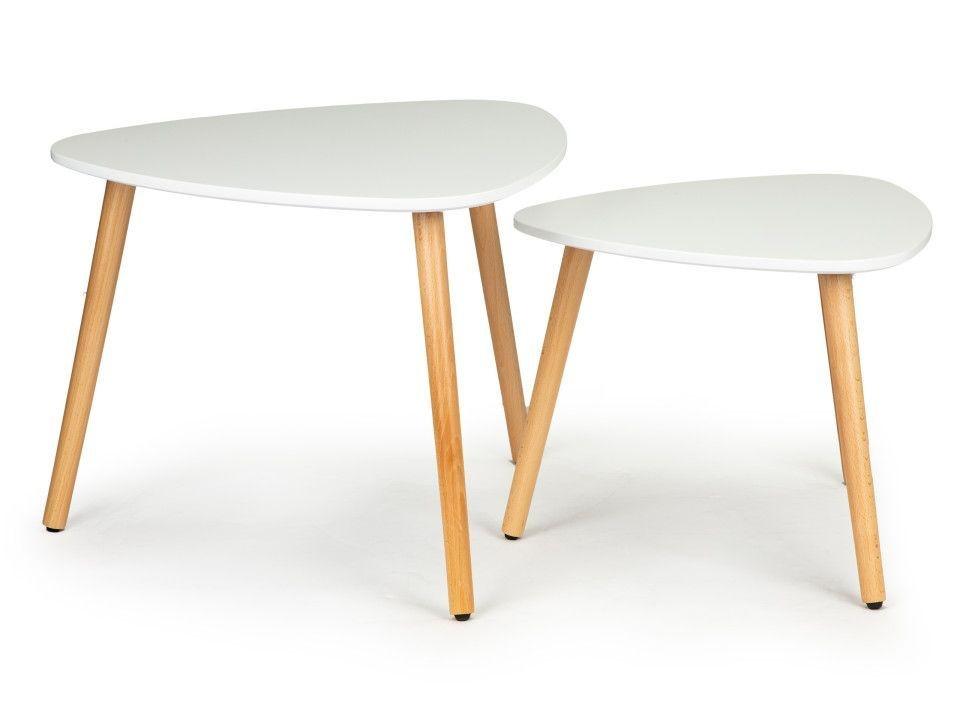 ModernHome Club stolni set od dva drvena komada, bijeli