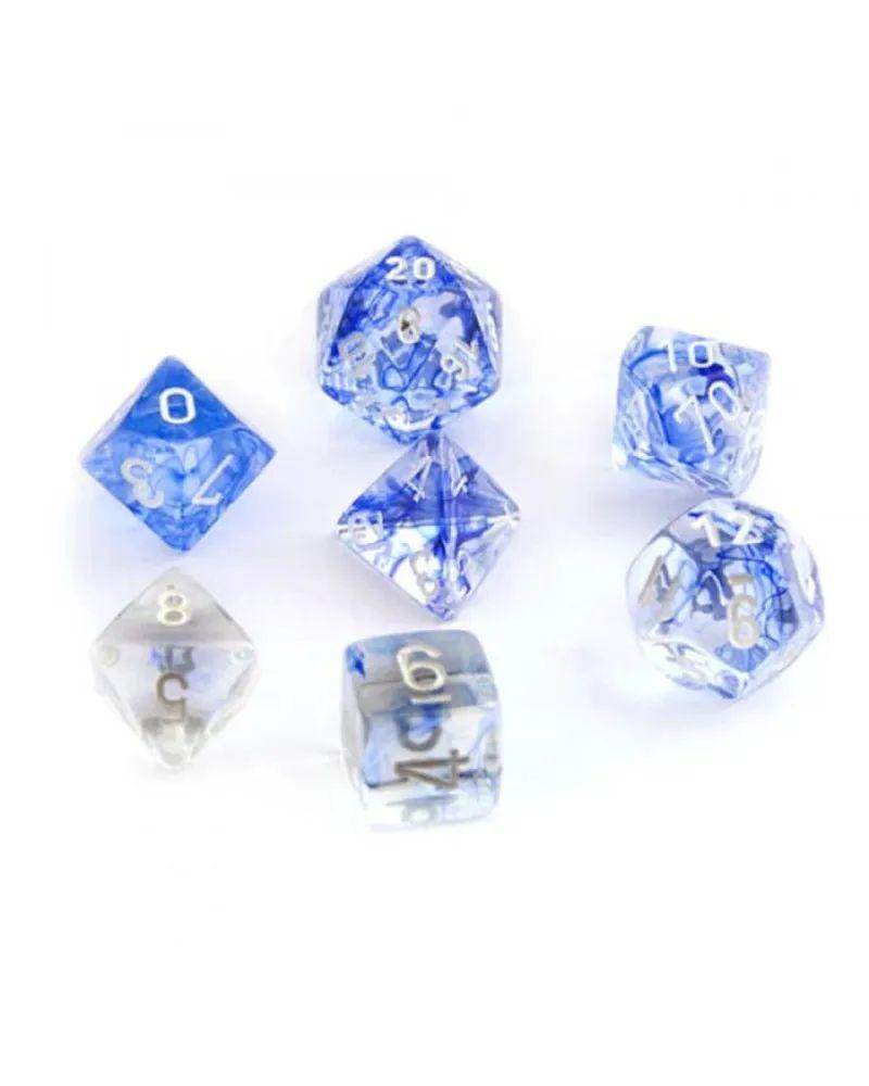 Kockice Chessex - Polyhedral - Nebula  - Dark Blue & white  (7)