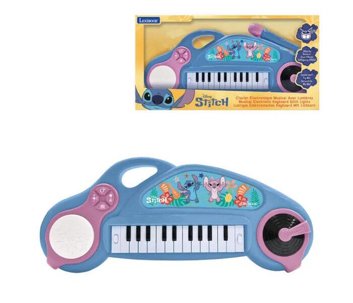 Igračka Klavijatura Stitch sa 24 tipke i mikrofonom, Plava