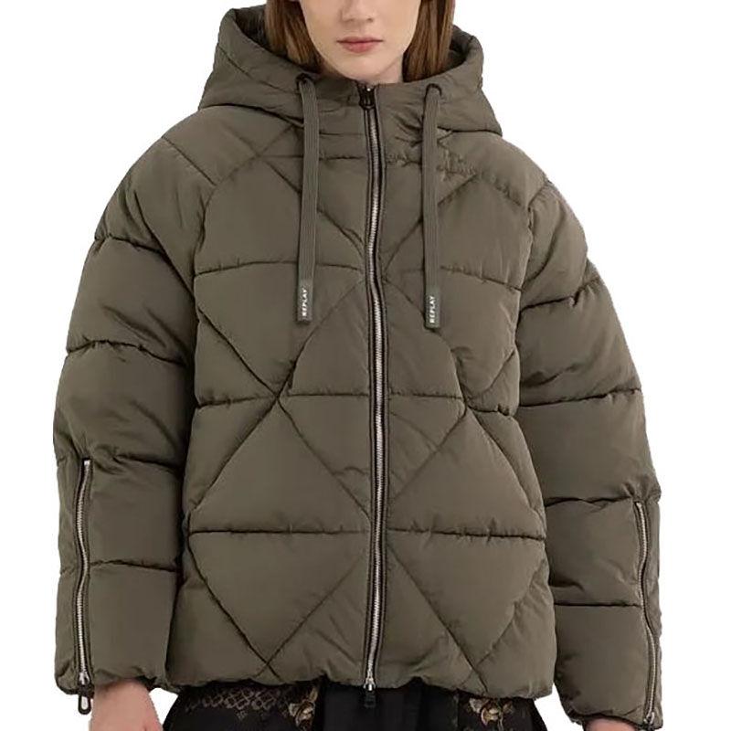 Zeleni Replay Jakna Fine Poly Silky Touch Fabric Za Žene