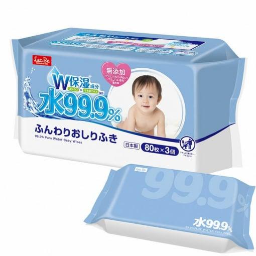 Lec 99% Water Vlažne Maramice 3X80 kom, Bijela