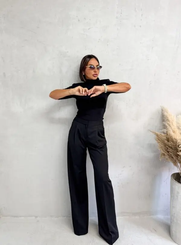 Blondy Maureen Black Trendi Zvonaste Pantalone