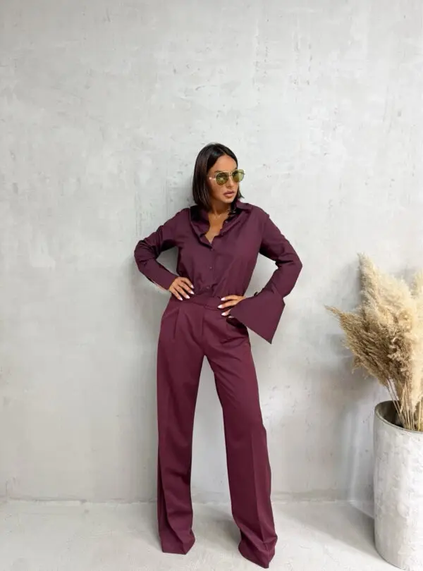 Blondy Maureen Plum Trendi Zvonaste Pantalone