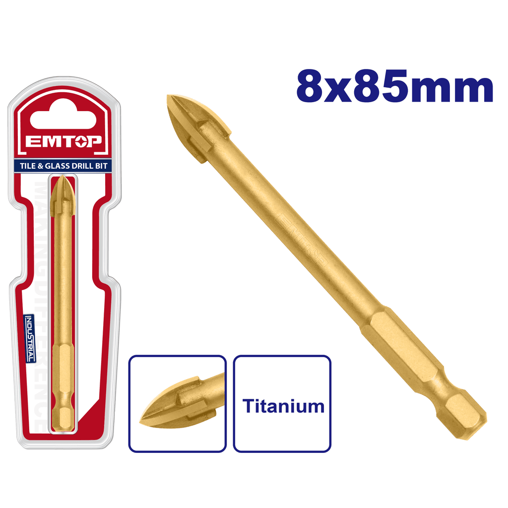Emtop Burgija za staklo EACG20806 S16773, 8mm