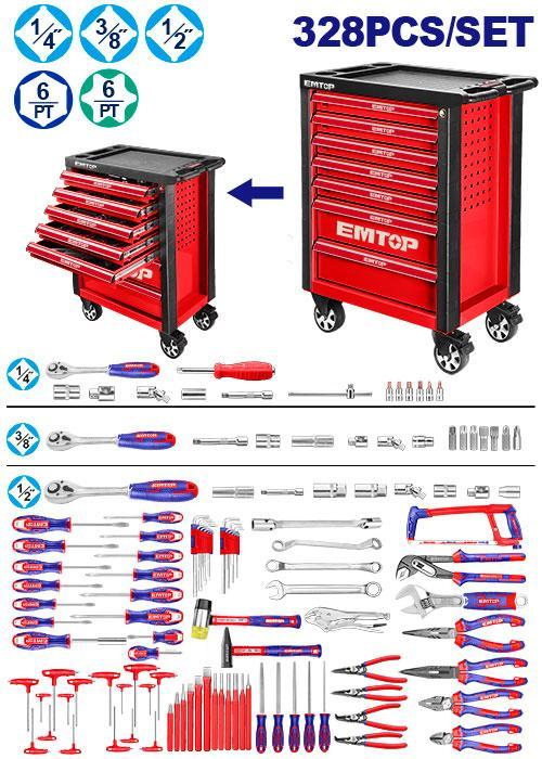 Emtop Set kolica sa alatom EHTS03281 S16827, 328 komada