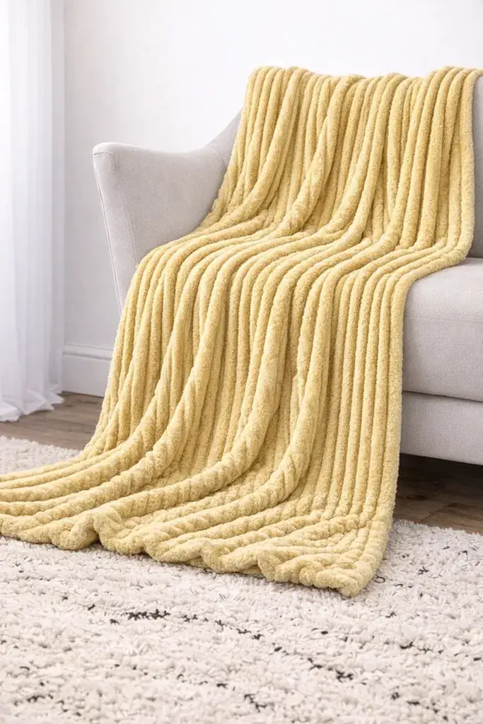 Ćebe Stripe 10/p 628/548, 180x220cm, Žuto