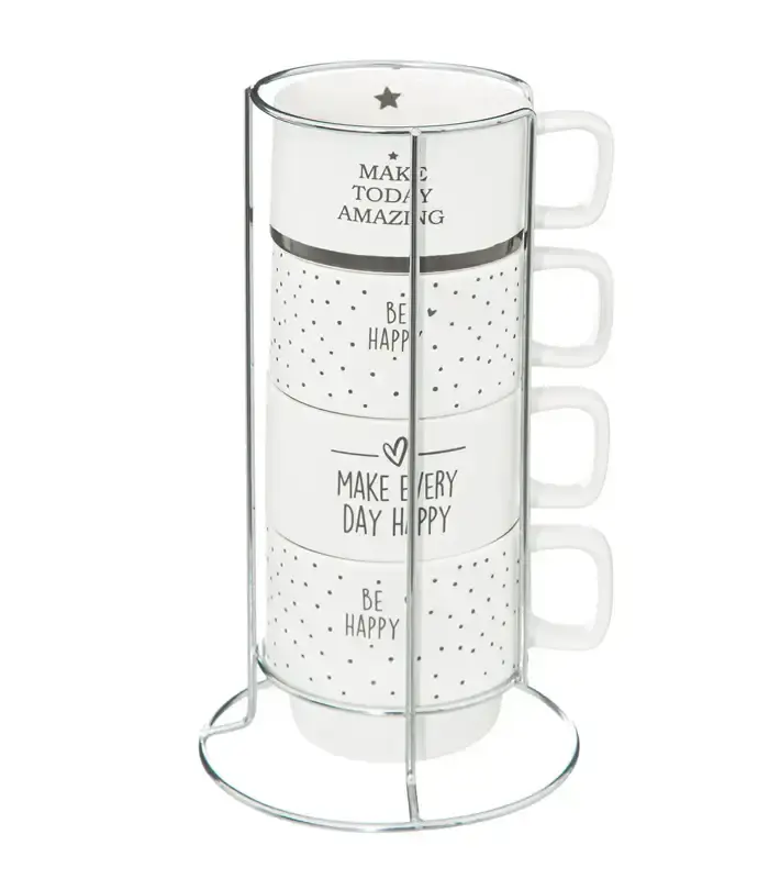 Šolje na stalku happy 22cl 188804 6/p, 4 komada