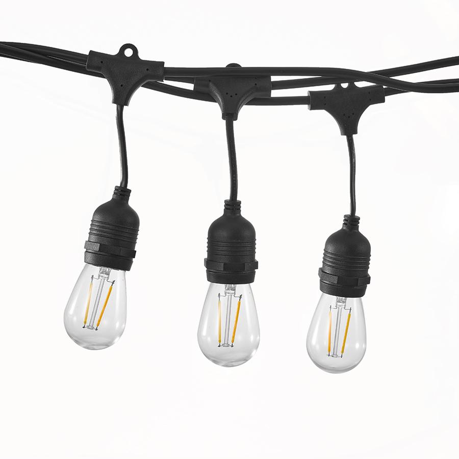 Mass-light Rasvjetni lanac sa grlima 10M i sijalicama S14 filament, Crni