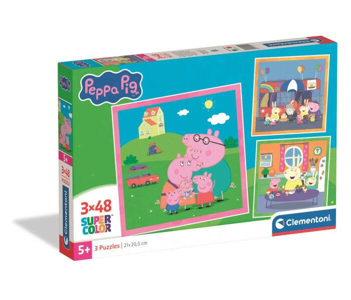 Clementoni Puzle Pepa prase, 3x48 dijelova