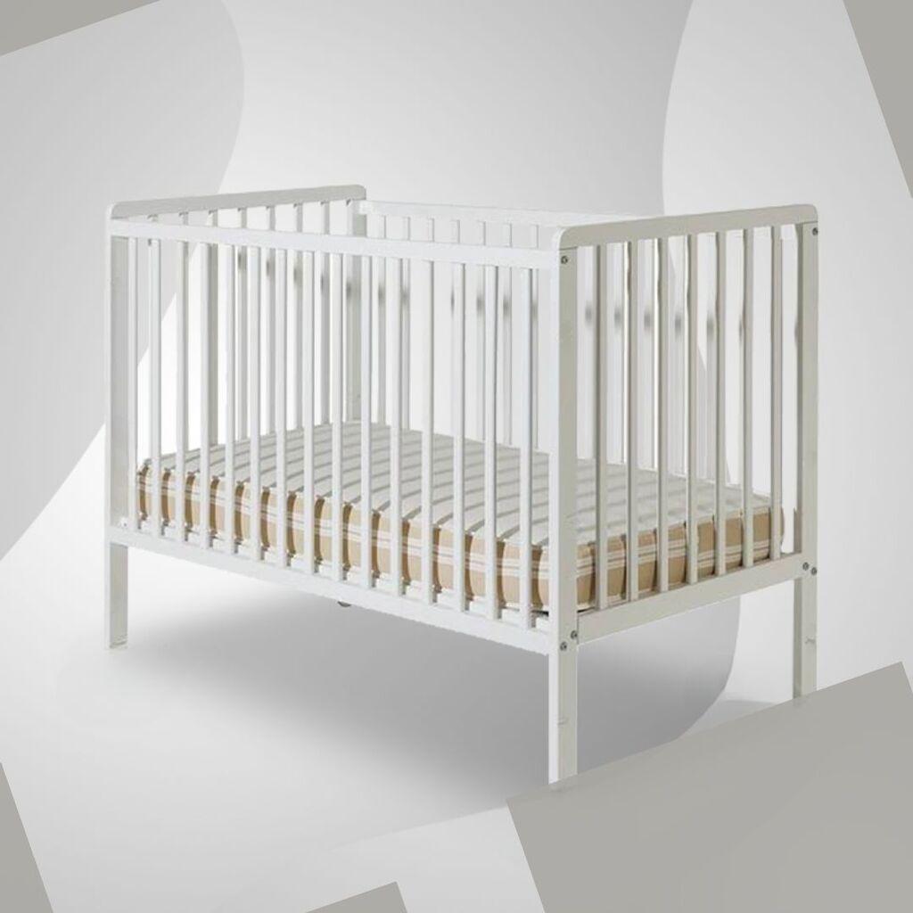 Bebi snovi Drveni krevetac za bebe Mini, Bijeli