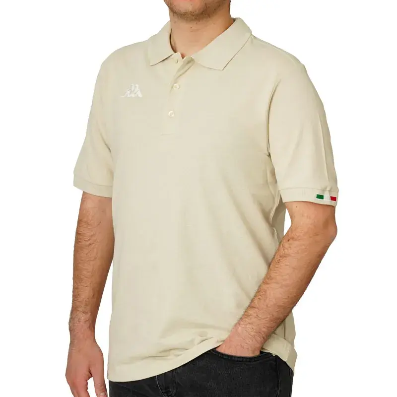 Muška polo majica Kappa s logom Maltaxita MSS, krem