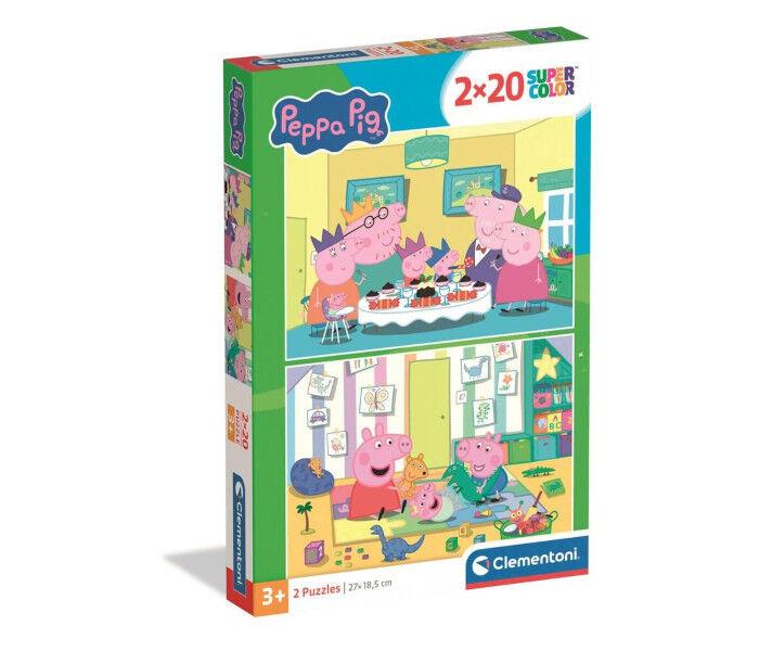 Clementoni Puzle Pepa prase, 2x20 dijelova
