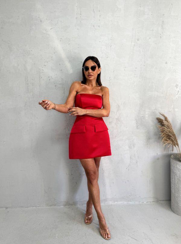 Blondy Leia Red Mini Korset Haljina, Crvena