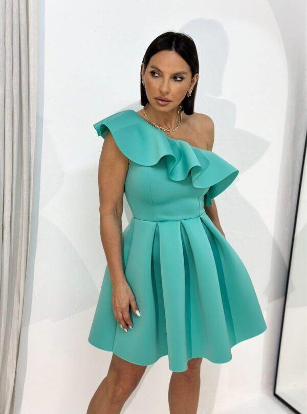 Blondy Bombón Azure Asimetrična Haljina A Kroja, Zelena