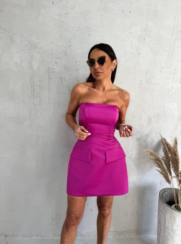 Blondy Leia Fuscia Mini Korset Haljina, Ljubičasta