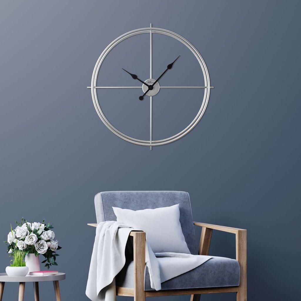 Zidni sat Wallity Scandinavian, 66x66 cm, srebrne boje