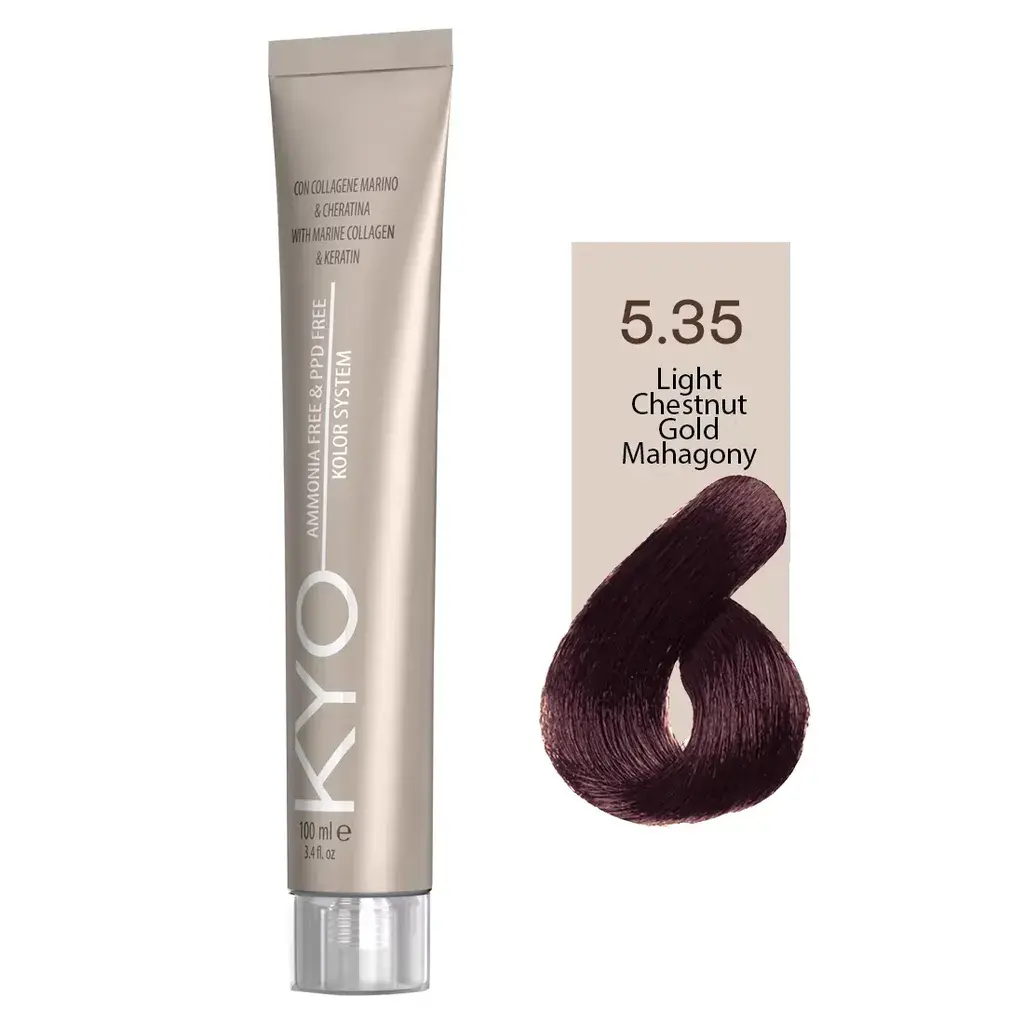 Kyo Farba Za Kosu Bez Amonijaka  100Ml - Svetlo Kestenjasta Zlatna Mahagoni 5.35