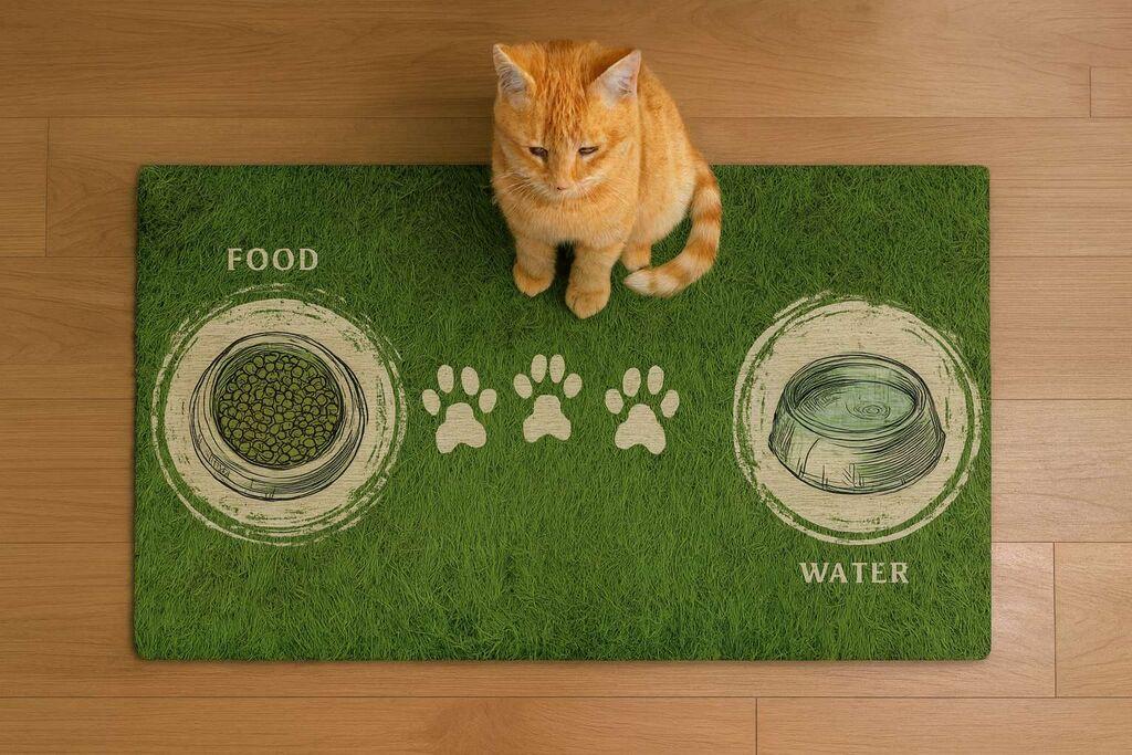 Podloga za hranilice Paws & Whiskers Paspet 1, 40x70 cm, zelena
